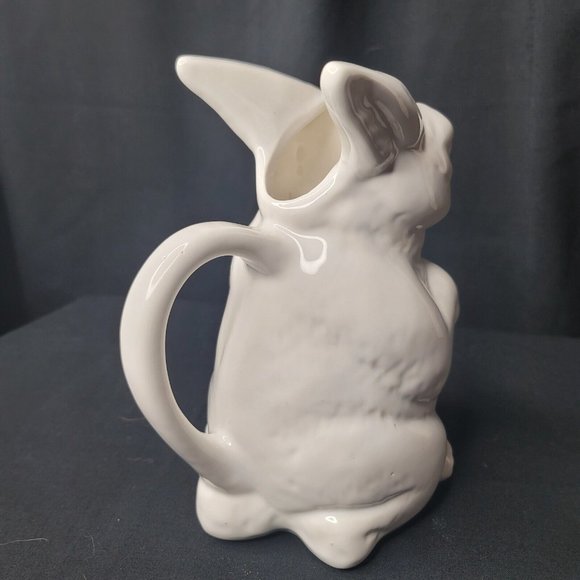 White Ceramic Figural Rabbit Pitcher Mold Number 368 9" Vtg Marsh Industries - Picture 3 of 7